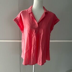 GAP Ladies' Popover Blouse, Notched Collar, Tacked Cuffs, Pink